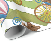 Papier Cadeau Kiwi Bash Green Chevron Baby Stuff (Coin rond)