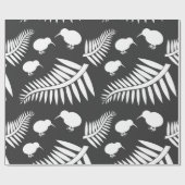 Papier Cadeau Kiwi et fougères Nouvelle-Zélande Papier d'envelop (Plat)