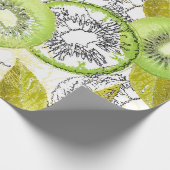Papier Cadeau Kiwi, fruité, vert et blanc, frais, juteux, blanc (Coin)