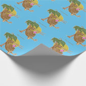 Papier Cadeau Kiwi mangeant une crème glacée (Coin)