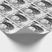 Papier Cadeau Kiwi noir et blanc (Coin)