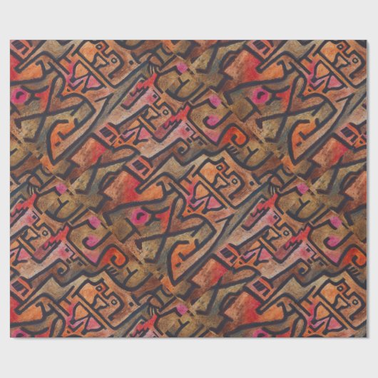 Papier Cadeau Klee Expressionniste Forêt Abstraite Art Moderne (Plat)