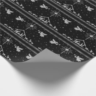 Papier Cadeau Knit crèche scène Christian Noël Rouge Blanc