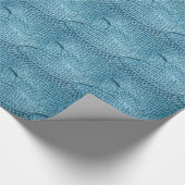 Papier Cadeau Knit de câble, bleu (Coin)