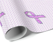 Papier Cadeau Knit de sensibilisation au ruban rose de style cri (Coin rond)