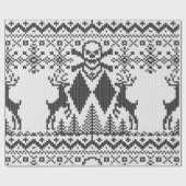 Papier Cadeau Knit extrême de doubles os croisés de diamant noir (Plat)