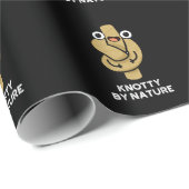 Papier Cadeau Knoty By Nature Funny Knot Pun Dark BG (Coin rond)