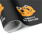 Papier Cadeau Knoty By Nature Funny Pretzel Pun Dark BG (Coin rond)