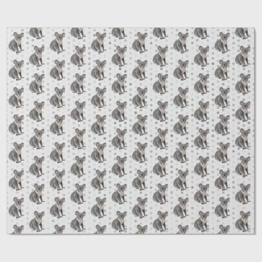 Papier Cadeau Koala Bears sur les Pois (Plat)