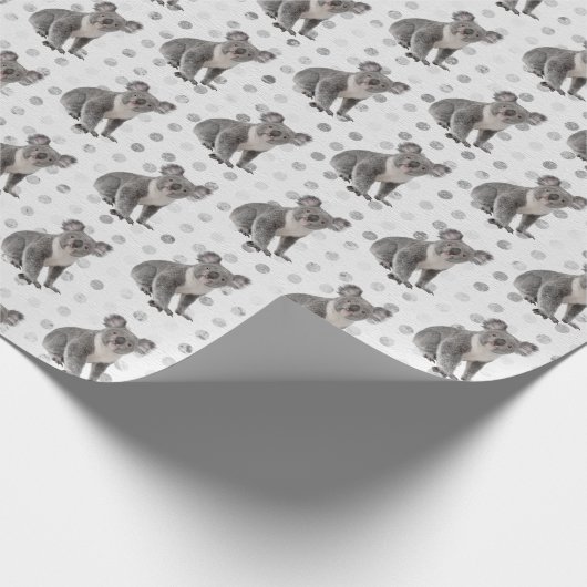Papier Cadeau Koala Bears sur les Pois (Coin)
