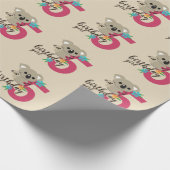 Papier Cadeau Koala cinquième anniversaire fille (Coin)
