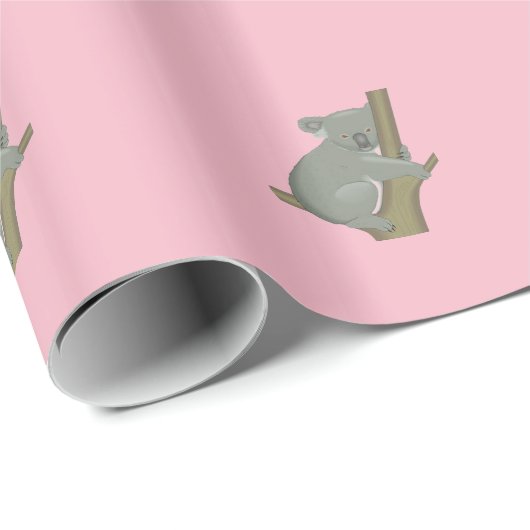 Papier Cadeau Koala dans l'arbre (Coin rond)