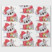 Papier Cadeau koala de Noël avec des armatures (Plat)