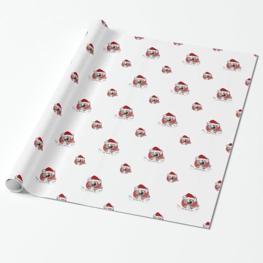 Papier Cadeau koala de Noël dessin animé (Déroulé)