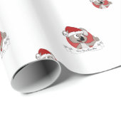 Papier Cadeau koala de Noël dessin animé (Coin rond)