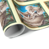 Papier Cadeau Koala et bébé (Coin rond)