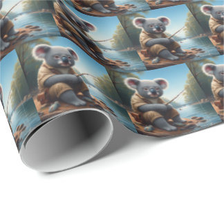 Papier Cadeau Koala Fishing