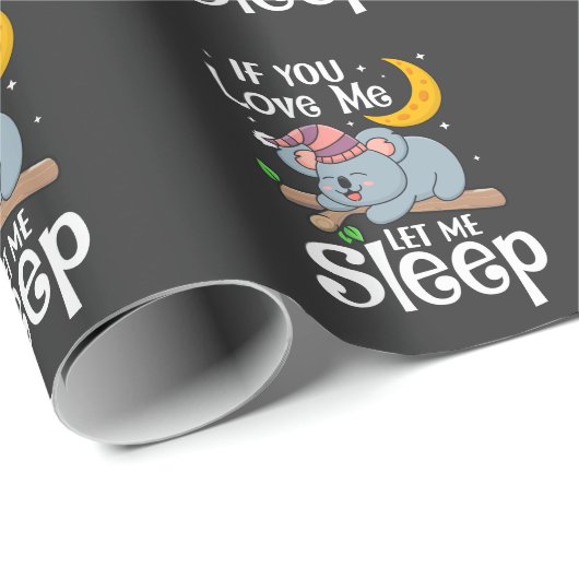 Papier Cadeau Koala Lazy Nap Lover (Coin rond)