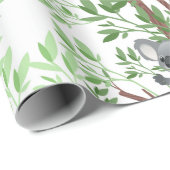 Papier Cadeau Koala Ours Dans Un Arbre (Coin rond)