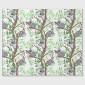 Papier Cadeau Koalas Dans Un Arbre (Plat)