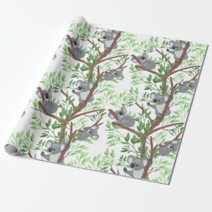 Papier Cadeau Koalas Dans Un Arbre