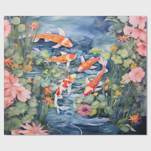 Papier Cadeau Koi Pond (Plat)