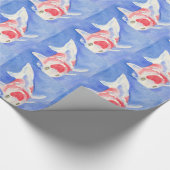 Papier Cadeau Koi rouge et blanc (Coin)