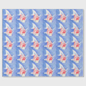 Papier Cadeau Koi rouge et blanc (Plat)