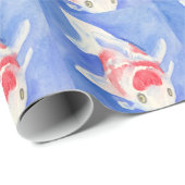Papier Cadeau Koi rouge et blanc (Coin rond)