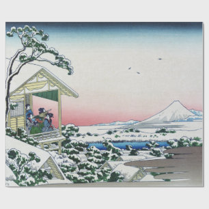 Papier Cadeau Koishikawa Tea House View Mt Fuji par Hokusai