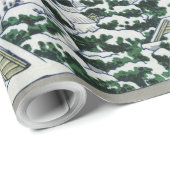 Papier Cadeau Koishikawa Tea House View Mt Fuji par Hokusai (Coin rond)