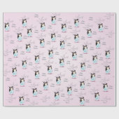 Papier Cadeau Kokeshi Doll Cherry Blossom | Anniversaire de la f (Plat)