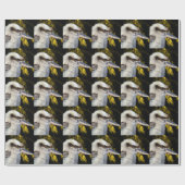Papier Cadeau Kookaburra, aile bleue australienne, (Plat)