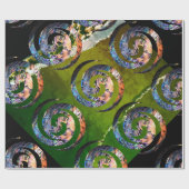 Papier Cadeau KORU DOUBLE Swirl. Paua Shell Art (Plat)