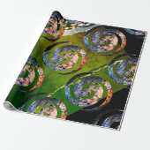 Papier Cadeau KORU DOUBLE Swirl. Paua Shell Art (Déroulé)