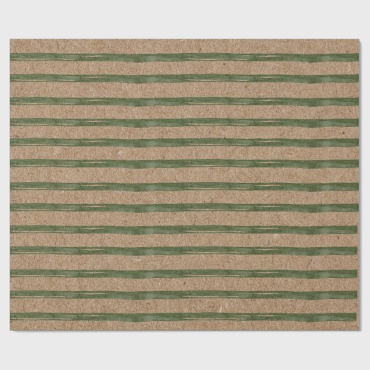 Papier Cadeau Kraft avec tons verts Aquarelle (Plat)