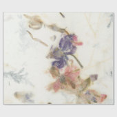 Papier Cadeau Kraft Naturel Rose Pétales Iris Rose Rose (Plat)