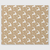 Papier Cadeau Kraft Paper Reindeer Motif White ID589 (Plat)