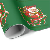Papier Cadeau krampus de noël laid arrive drôle (Coin rond)