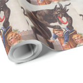 Papier Cadeau Krampus kidnapping (Coin rond)