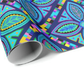 Papier cadeau Kuna Indian Diamond Mola (Coin rond)