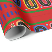 Papier cadeau Kuna Indian Mola Pescado (Coin rond)