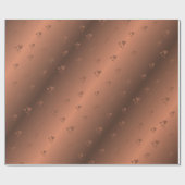 Papier Cadeau kupfer, brun, noël, coeurs, xmas, brillant, (Plat)