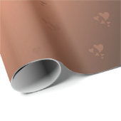 Papier Cadeau kupfer, brun, noël, coeurs, xmas, brillant, (Coin rond)