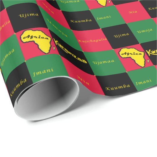 Papier Cadeau Kwanzaa (Coin rond)