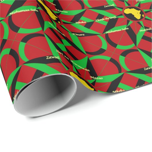 Papier Cadeau Kwanzaa joyeux (Coin rond)