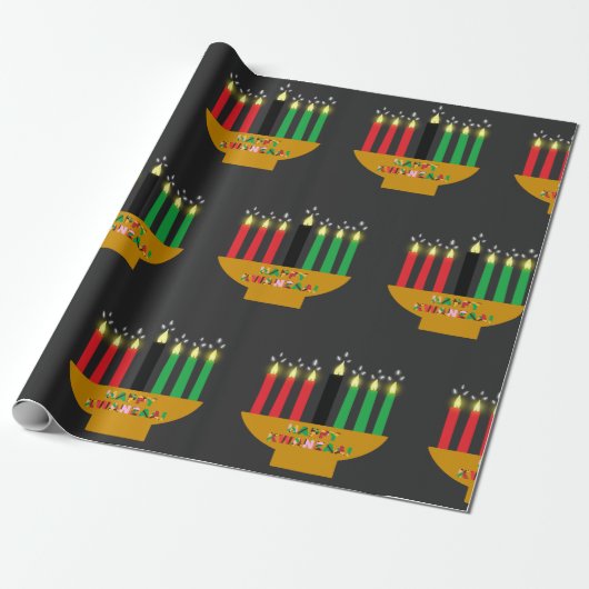 Papier Cadeau Kwanzaa Kinara Religieux (Déroulé)