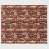 Papier Cadeau Kwanzaa Sept Principes (Rouge/Or) (Plat)