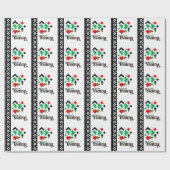 Papier Cadeau Kwanzaa, tribu rouge verte et noire (Plat)