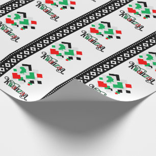 Papier Cadeau Kwanzaa, tribu rouge verte et noire